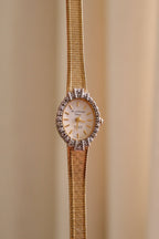 Rare Vintage 80s Marcel Drucker Oval Diamond Gold Cocktail Watch with Box & Papers