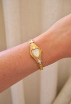 Sweet Vintage Sekonda Gold Heart Watch Working