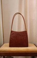 Rare Vintage Gucci Brown Leather Shoulder Bag Made in Italy Circa Late 1980s