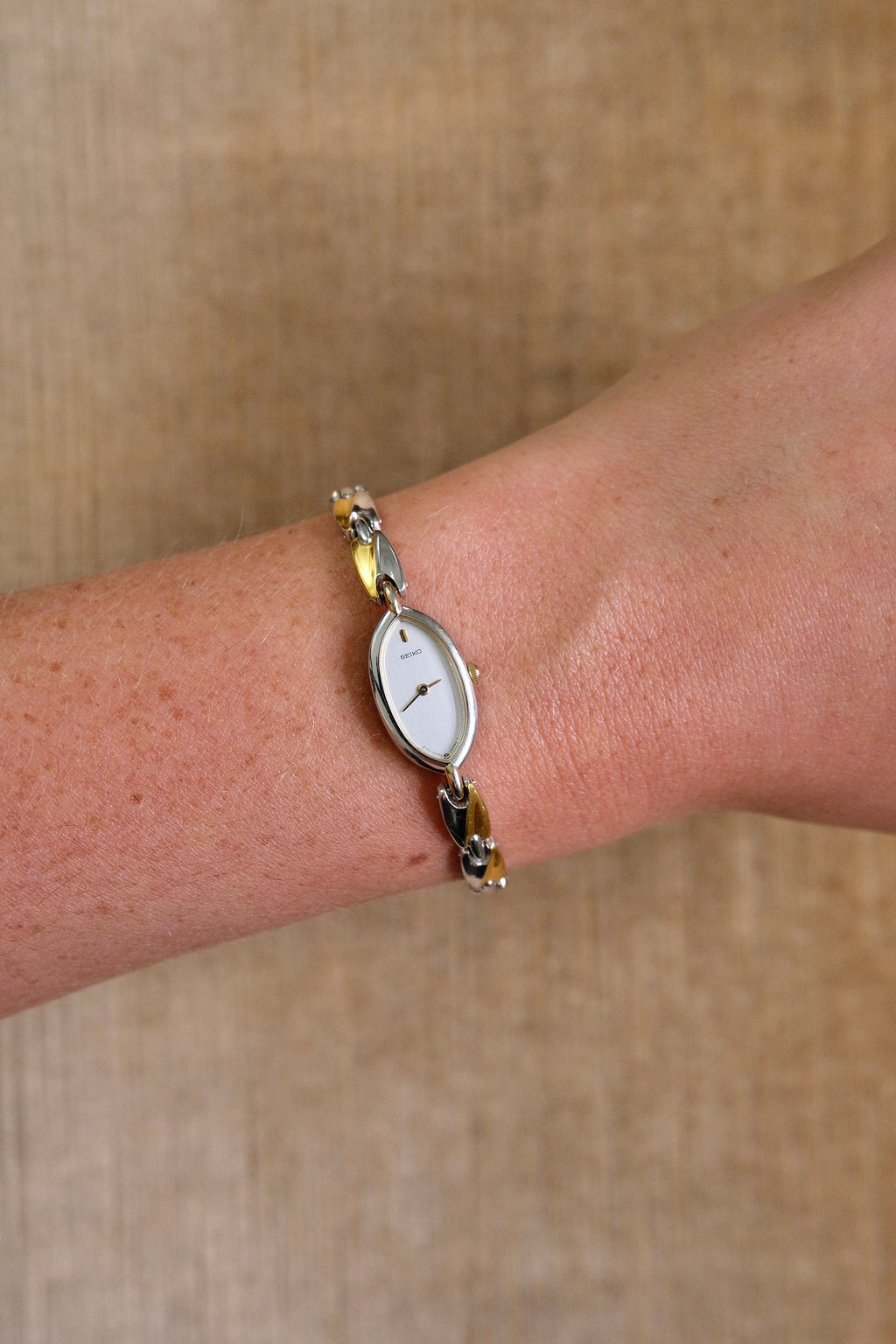 Petite Vintage 1990s Gold-Plated Ladies' Seiko Two Tone Quartz Watch