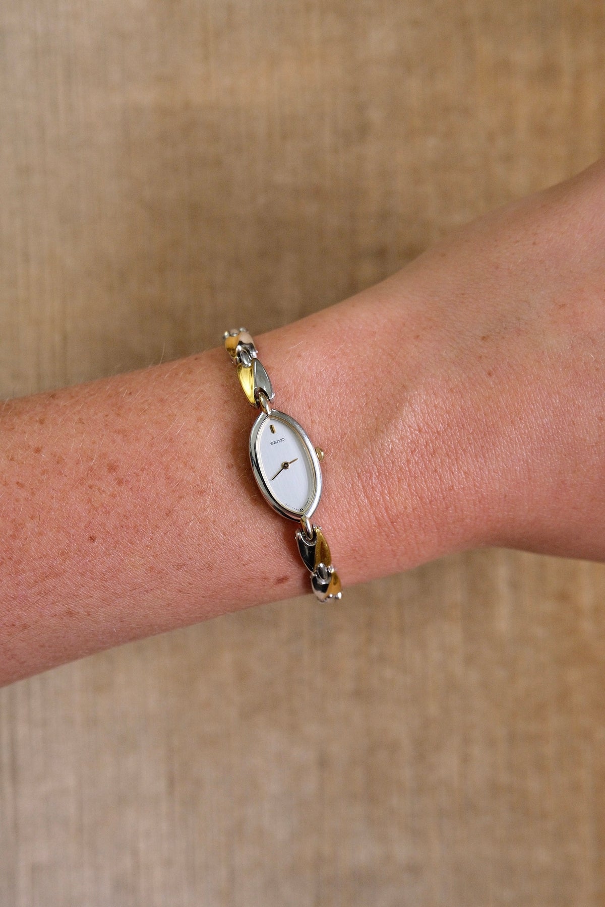 Petite Vintage 1990s Gold-Plated Ladies' Seiko Two Tone Quartz Watch