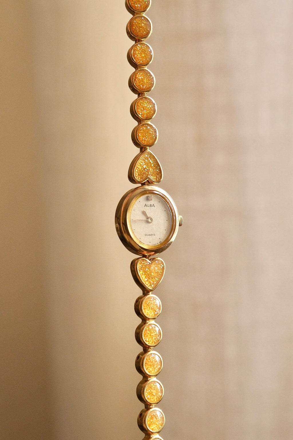 Rare 90s Vintage Gold Alba Seiko Heart Quartz Watch Working