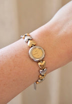 Rare Vintage Seiko Alba Heart Bracelet  Gold and Silver Two Tone Ladies Watch Working