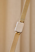 1970s Omega De Ville Manual Wind Gold Plated Tank Style Watch Mesh Strap, in Omega Box Working