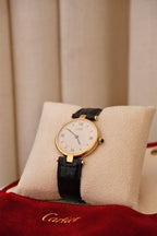 Vintage 1980s Cartier Must de Cartier Vendôme Vermeil Quartz Watch | 18K Gold-Plated 925 Sterling Silver | Red Cartier Pouch Included