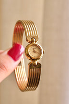 Rare & Petite Vintage 1990s Gold-Plated Ladies' Seiko Quartz Watch With Semi Bangle