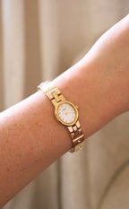Vintage Ladies 90s Gold Rotary Watch Gemstone Details Working