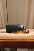 Vintage Gucci Ladies Tortoise Shell Gradient Lens Eyewear Sunglasses with Case