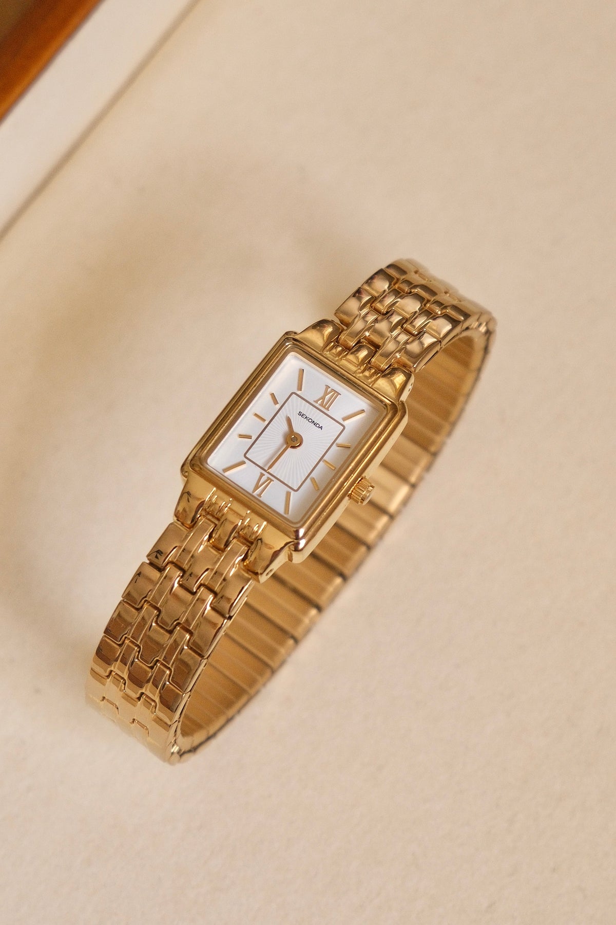 Vintage Ladies Rectangle Tank Style Gold Sekonda Watch Working