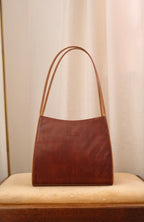 Rare Vintage Gucci Brown Leather Shoulder Bag Made in Italy Circa Late 1980s