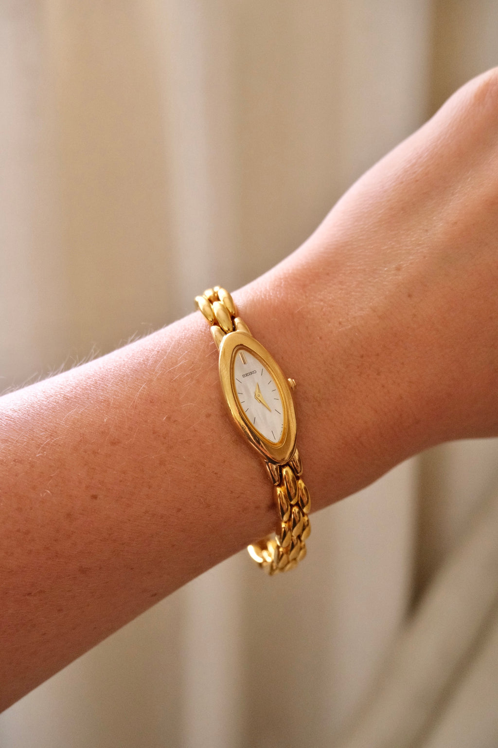 Vintage Ladies Gold Slim Seiko Watch Working