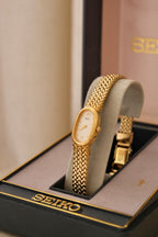 1980s/90s Near Mint Ladies Gold Dainty Seiko Watch in Box