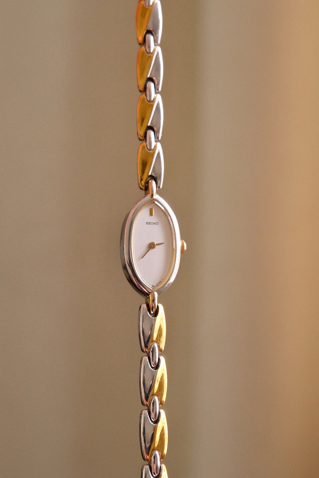 Petite Vintage 1990s Gold-Plated Ladies' Seiko Two Tone Quartz Watch