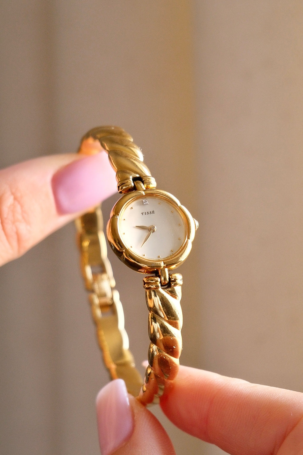 Rare 90s Petite Seiko Tisse Gold Ladies Bangle Watch