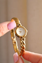 Rare 90s Petite Seiko Tisse Gold Ladies Bangle Watch