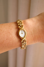 90s Vintage Ladies Gold Unique Seiko Quartz Watch Working