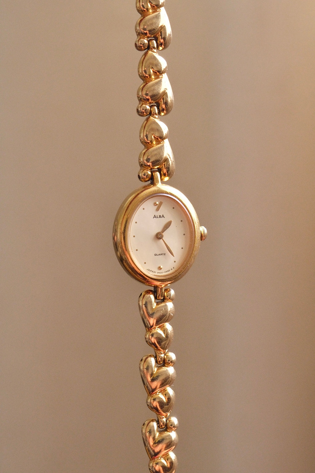 Rare 90s Ladies Seiko Alba Sweet Heart Gold Watch Working