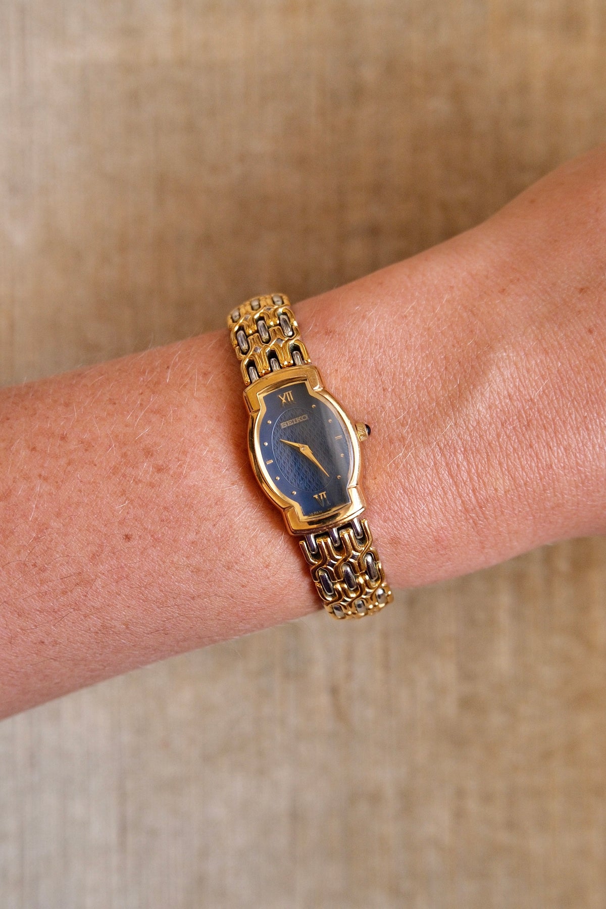 Rare Vintage 90s Seiko Two Tone Bracelet Strap Watch Working