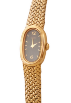 Vintage 1980s/1990s Ladies Gold Seiko Watch – Black Dial – Dainty Bracelet Watch