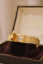 Vintage H. Samuel Hidden Watch Bracelet | Ladies Secret Watch | Gold Tone Jewelry Watch | Original Box | 1970s Working