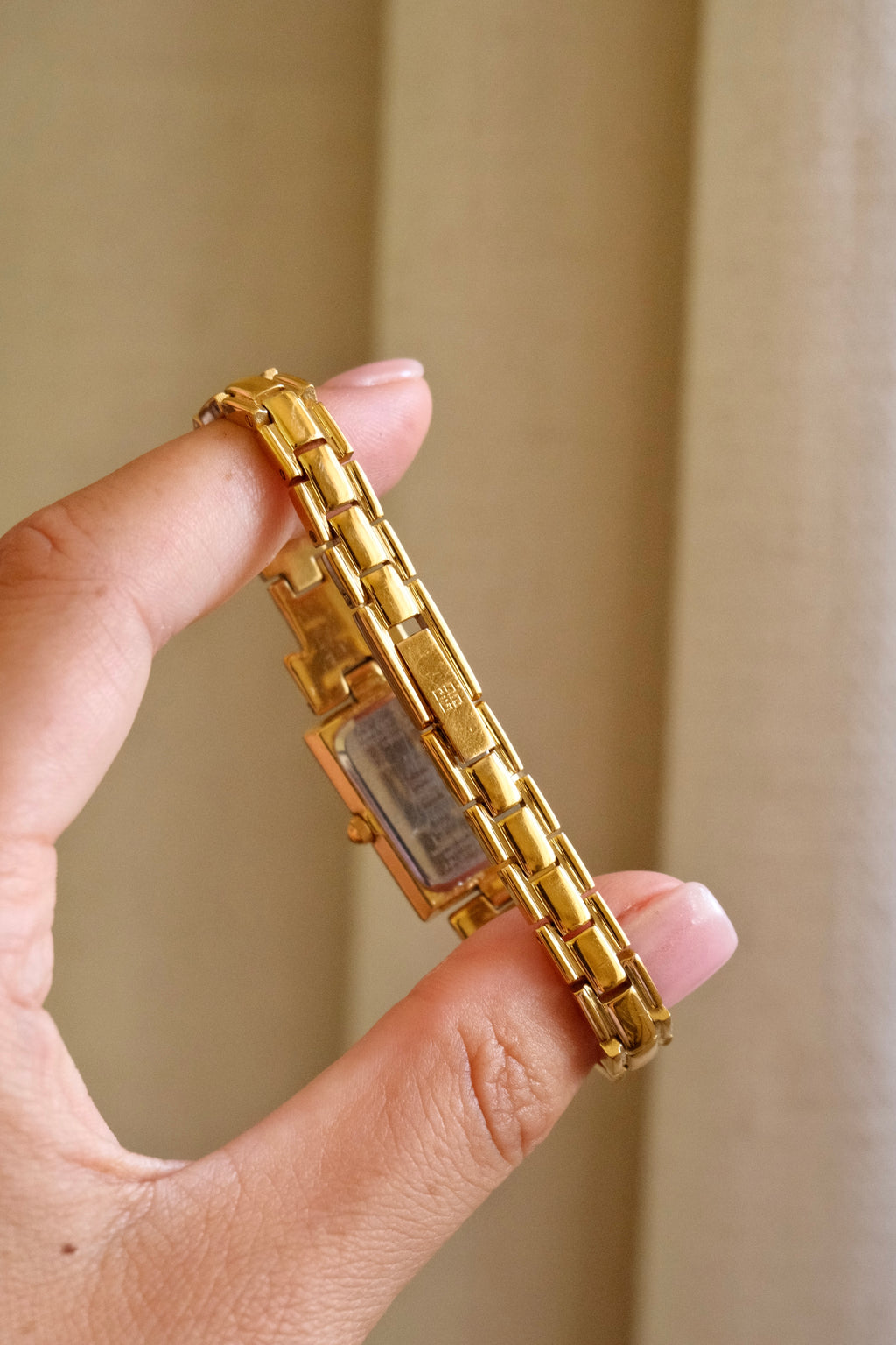 Vintage 1990s Gold-Plated Ladies' Givenchy Quartz Watch - Blue Dial