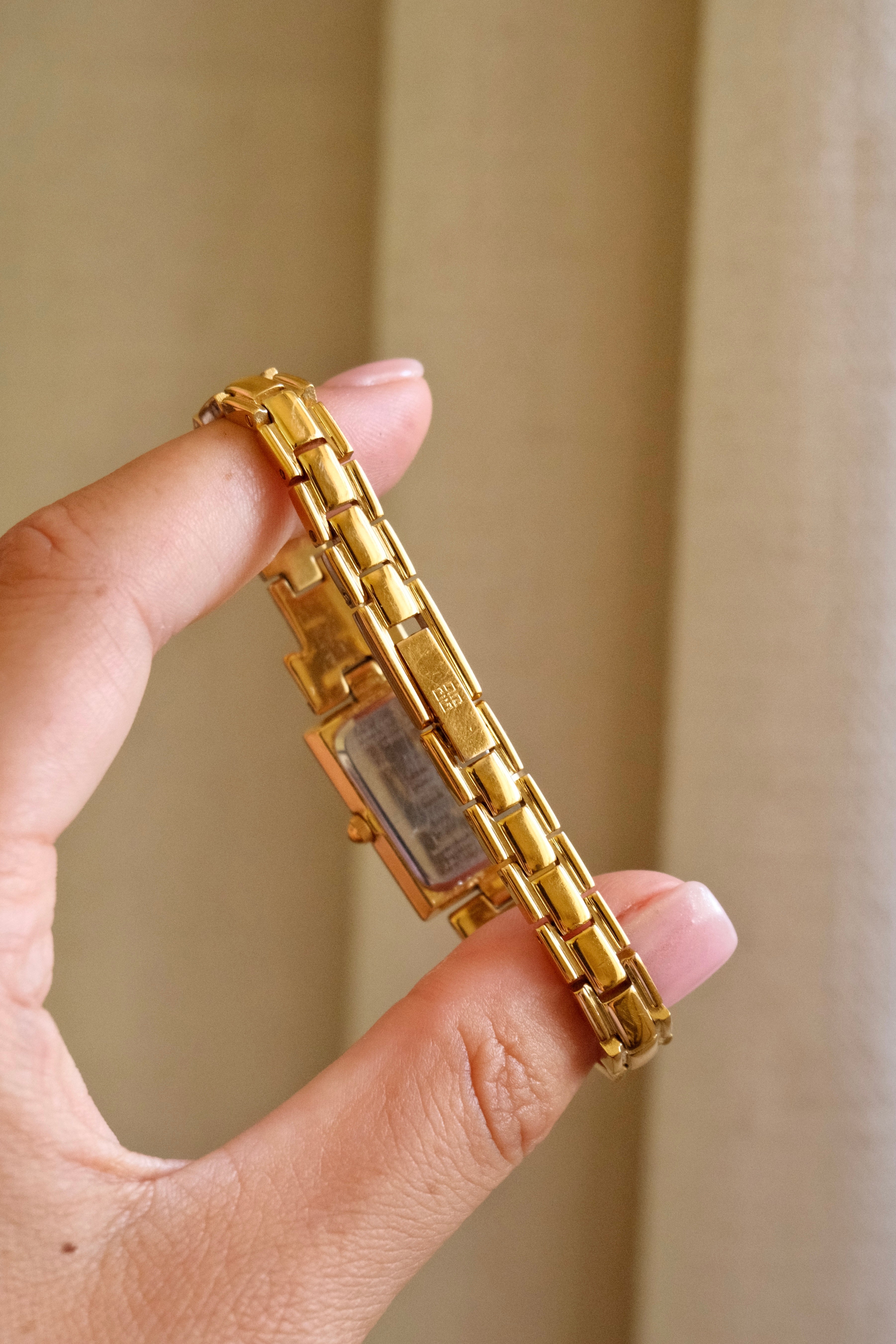 Vintage 1990s Gold-Plated Ladies' Givenchy Quartz Watch - Blue Dial