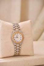 Vintage Ladies Two Tone Seiko Date Wristwatch Working