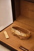 1990 Vintage Ladies Seiko Lassale Gold Tank Watch Box & Papers