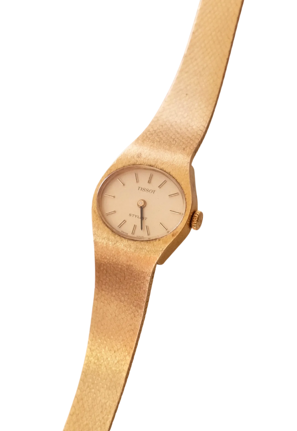 1970s Vintage Tissot Stylist Ladies Gold Manual Wind Mechanical Watch - Minimalist Oval Swiss Timepiece