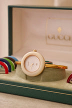 RARE Vintage Gucci Interchangeable Bezel Watch FULL SET with Box Working