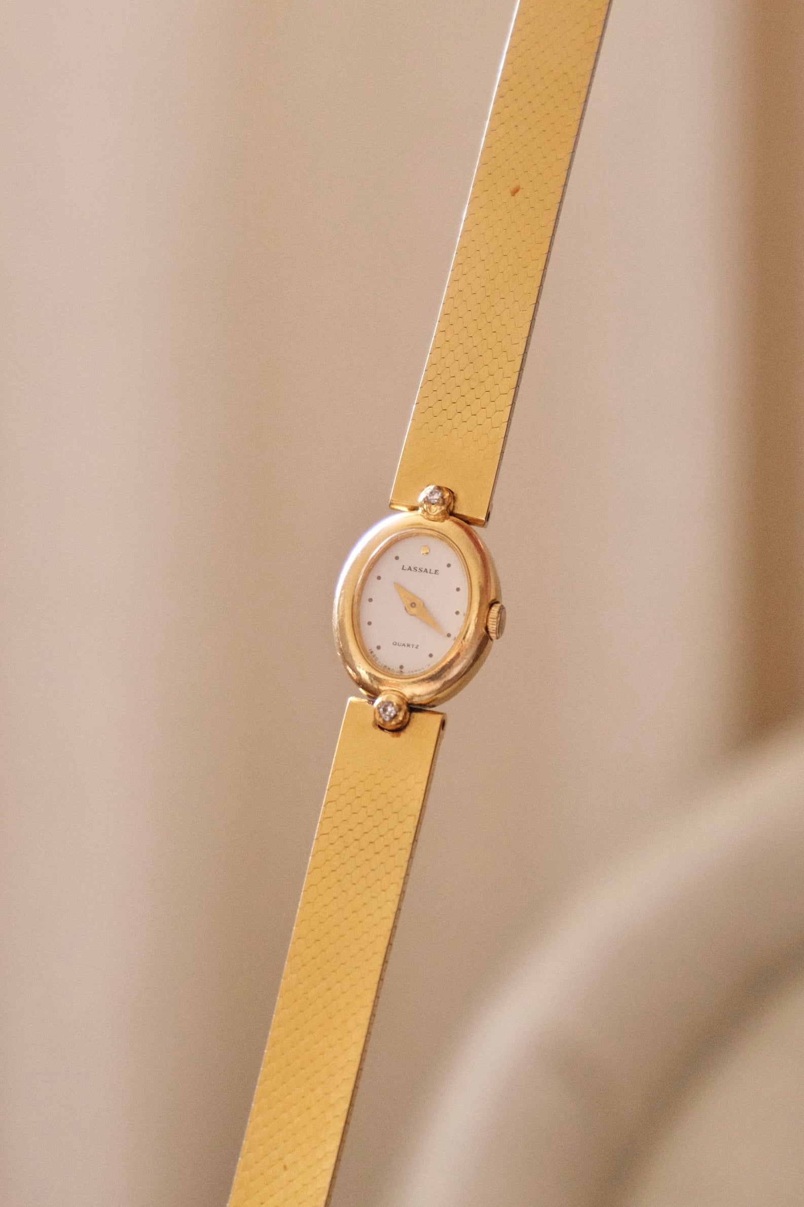 Rare Vintage 1980s Petite Seiko LaSalle Gold Tone Diamond Watch Working