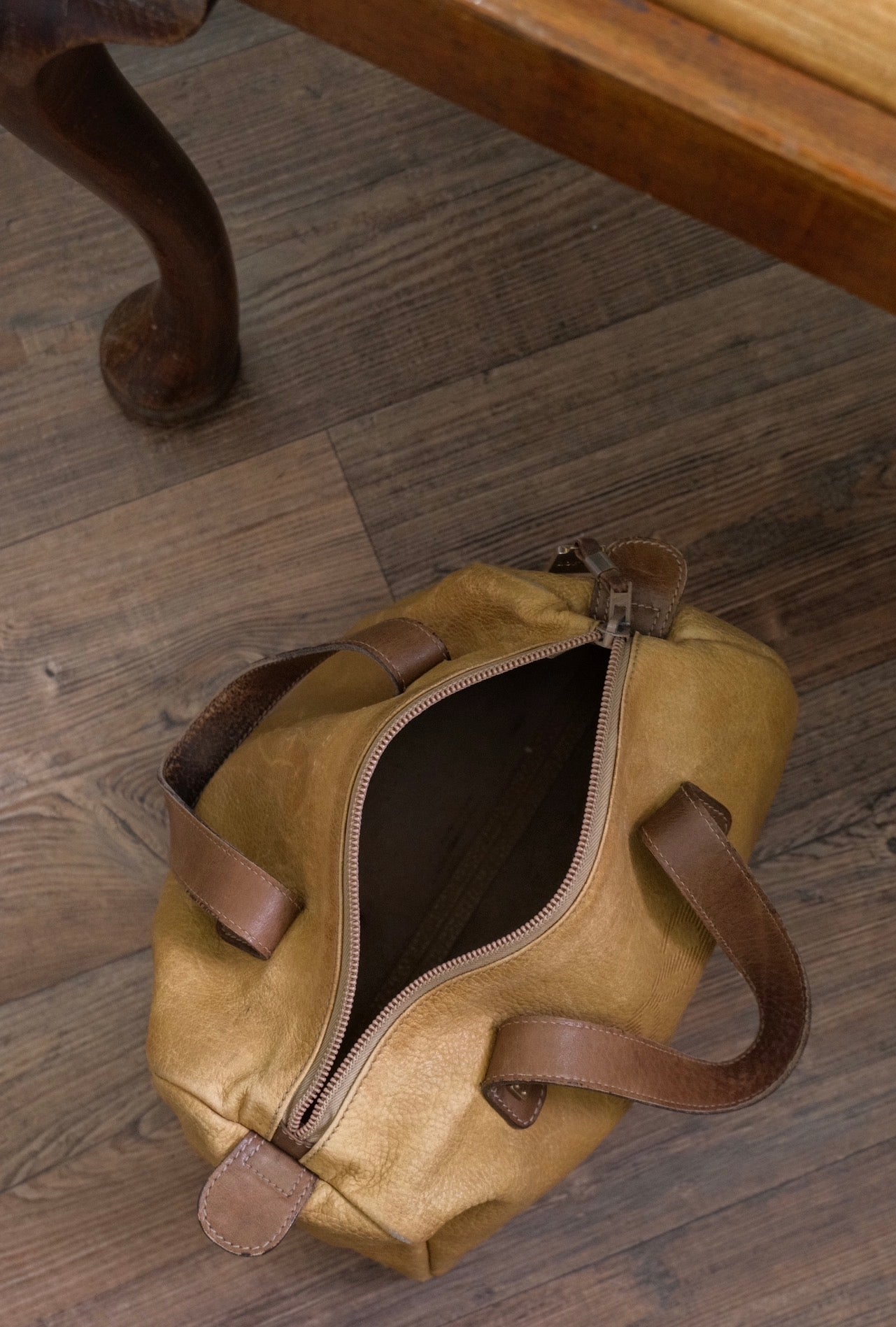 Vintage Loewe Brown Leather Boston Bag Spanish Luxury Top Handle Handbag