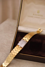 Vintage H. Samuel Hidden Watch Bracelet | Ladies Secret Watch | Gold Tone Jewelry Watch | Original Box | 1970s Working