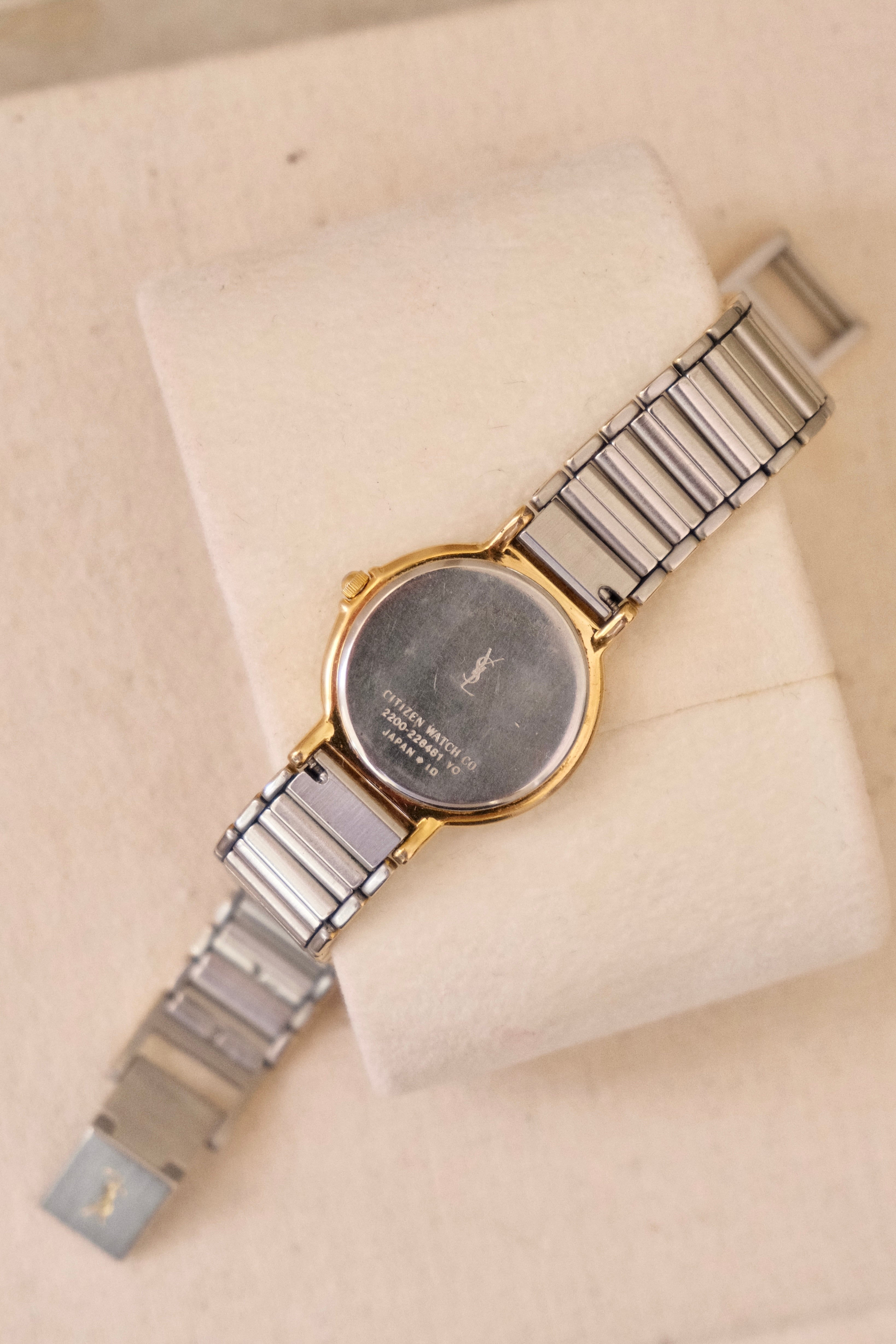 Vintage 90s Yves Saint Laurent Ladies' Quartz Watch - Silver-Tone Bracelet