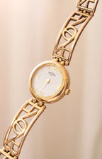 90s Rotary Vintage Ladies Gold Watch Fancy Links Working