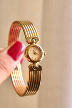 Rare & Petite Vintage 1990s Gold-Plated Ladies' Seiko Quartz Watch With Semi Bangle