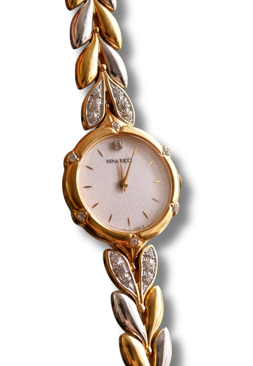 Near Mint Vintage Ladies Two Tone Diamont Accent Seiko Nina Ricci Watch