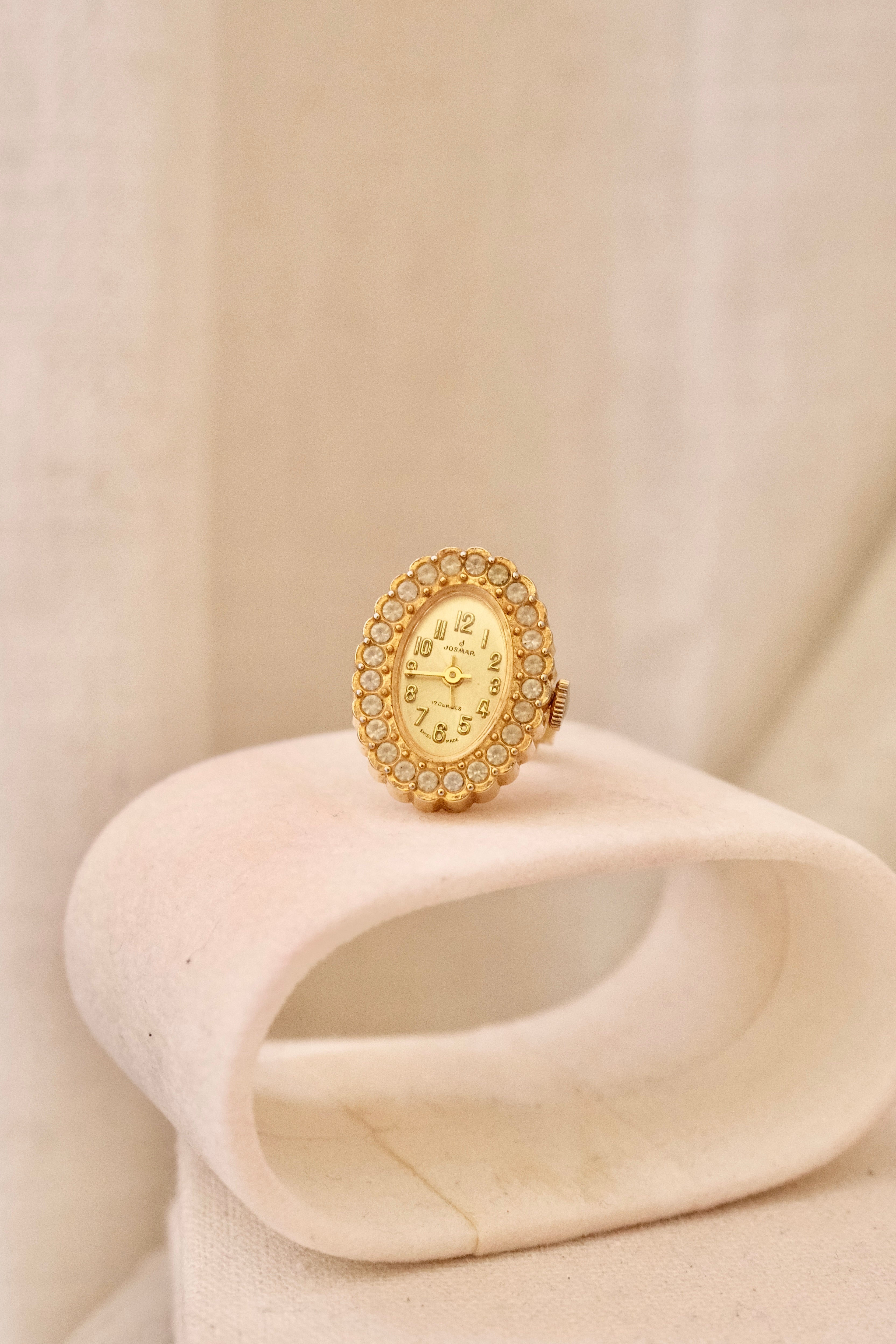 Vintage Gold Josmar Ring Watch Manual Wind Swiss Made
