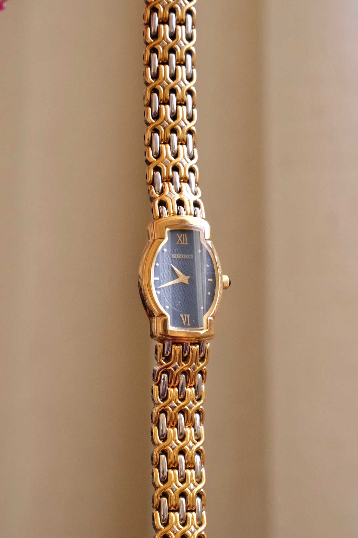 Rare Vintage 90s Seiko Two Tone Bracelet Strap Watch Working