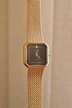 RARE 80s Seiko Lassale 6020 Gold Tank Watch Black Dial Watch in Box