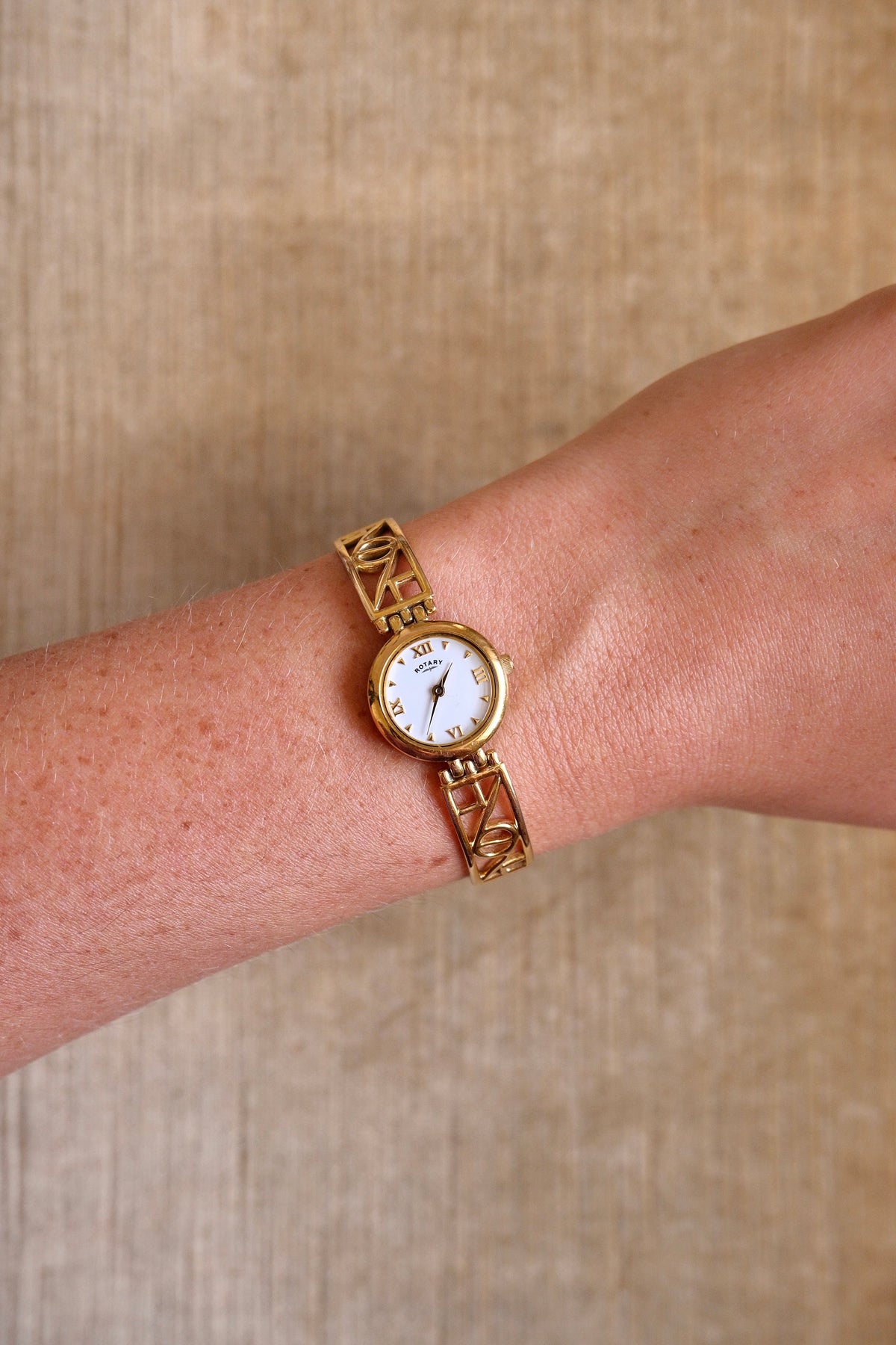 90s Rotary Vintage Ladies Gold Watch Fancy Links Working