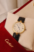 Vintage 1980s Cartier Must de Cartier Vendôme Vermeil Quartz Watch | 18K Gold-Plated 925 Sterling Silver | Red Cartier Pouch Included