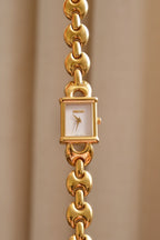 Vintage Gucci 1800L Watch Gold Plated Marina Link Bracelet Working