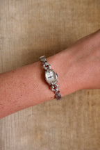 Rare Vintage Longines 14K White Gold Diamond Ladies Watch – Art Deco Style 1950s Swiss 17 Jewel Manual Wind Wristwatch
