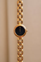 Rare 90s Ladies Gold Seiko Tisse Oval Black Dial Quartz Working