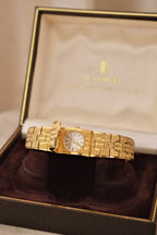 Vintage H. Samuel Hidden Watch Bracelet | Ladies Secret Watch | Gold Tone Jewelry Watch | Original Box | 1970s Working
