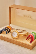 RARE Vintage Gucci Interchangeable Bezel Watch FULL BEZEL set with Box