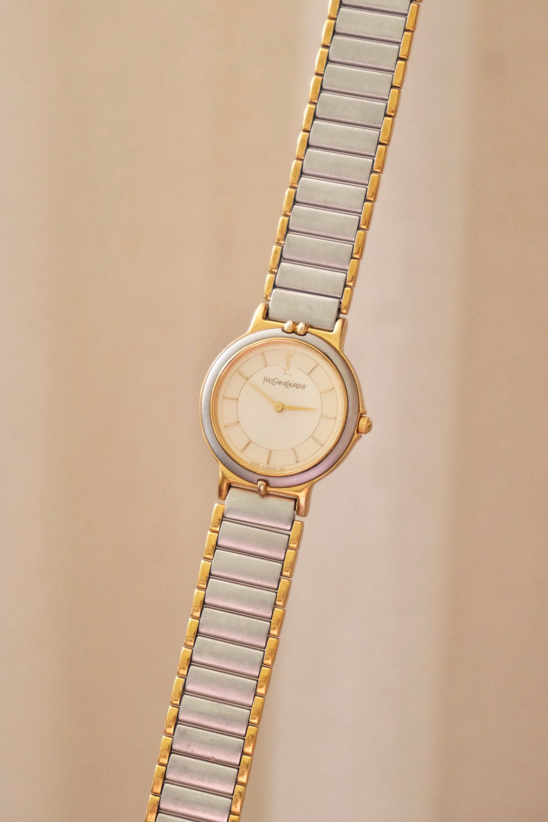 Vintage 90s Yves Saint Laurent Ladies' Quartz Watch - Silver-Tone Bracelet