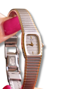 Vintage Ladies Two Tone Seiko Watch in Box with Safety Chain