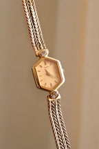 Rare 80s Gold-Plated Seiko Jewellery Quartz Watch with Hexagon Dial